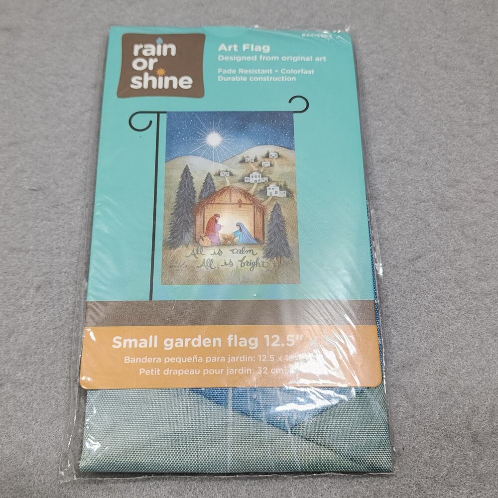 "All Is Calm, All Is Bright" Christmas Garden Flag 12.5"x18" Rain Or Shine NIP